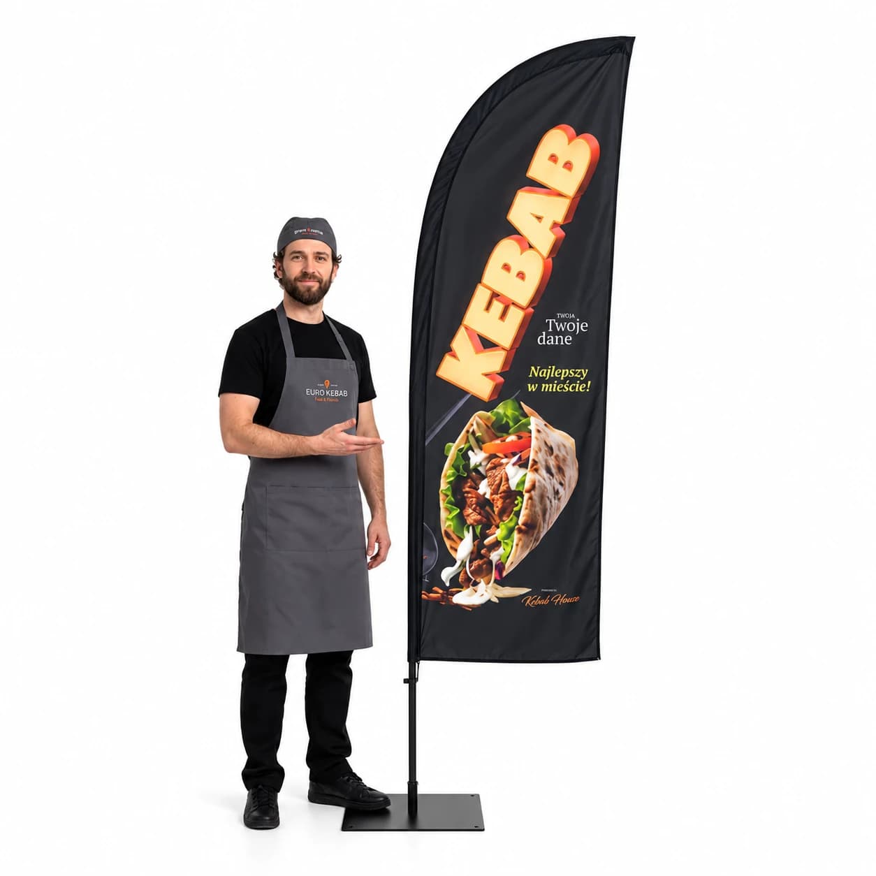 Werbefahne Winder – Kebab – Muster 3 – konfigurierbares Set