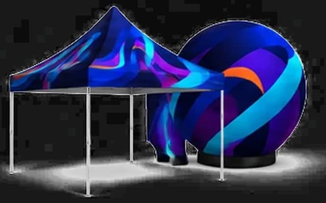Event tent and inflatable advertising