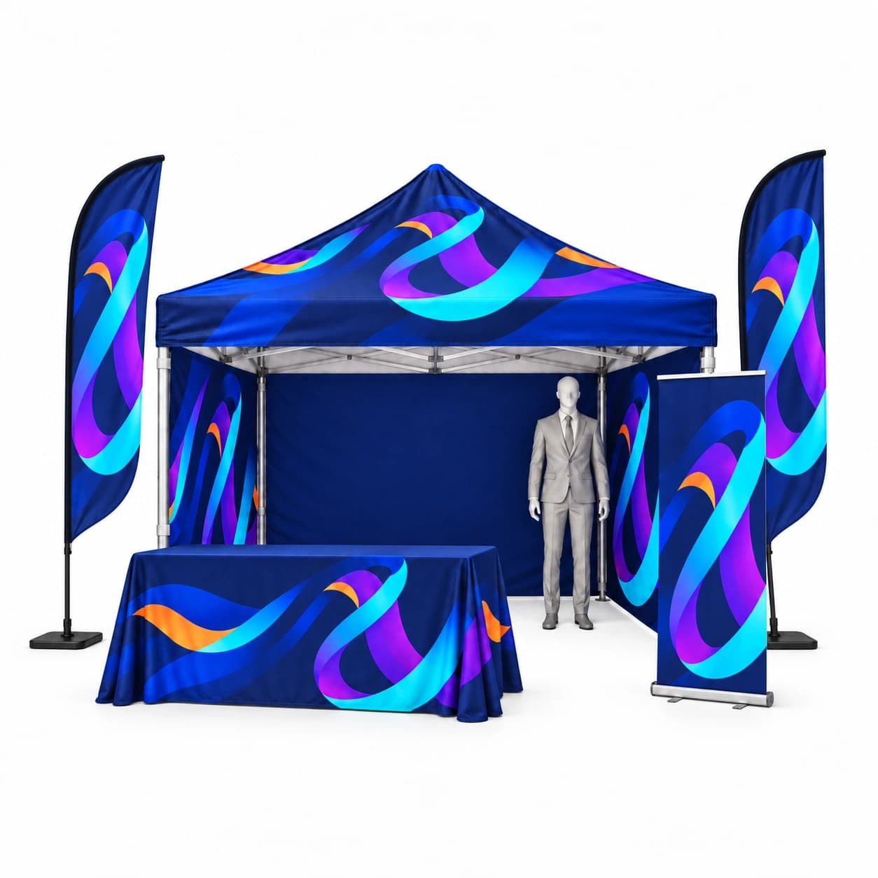 Event-Set 2,5 × 2,5 m — Werbezelt mit Druck