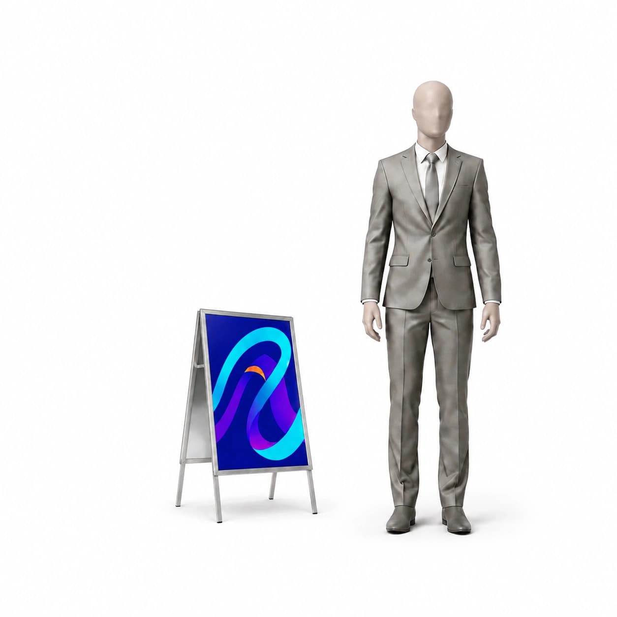 Kundenstopper Aurora B2 mit Plakatdruck