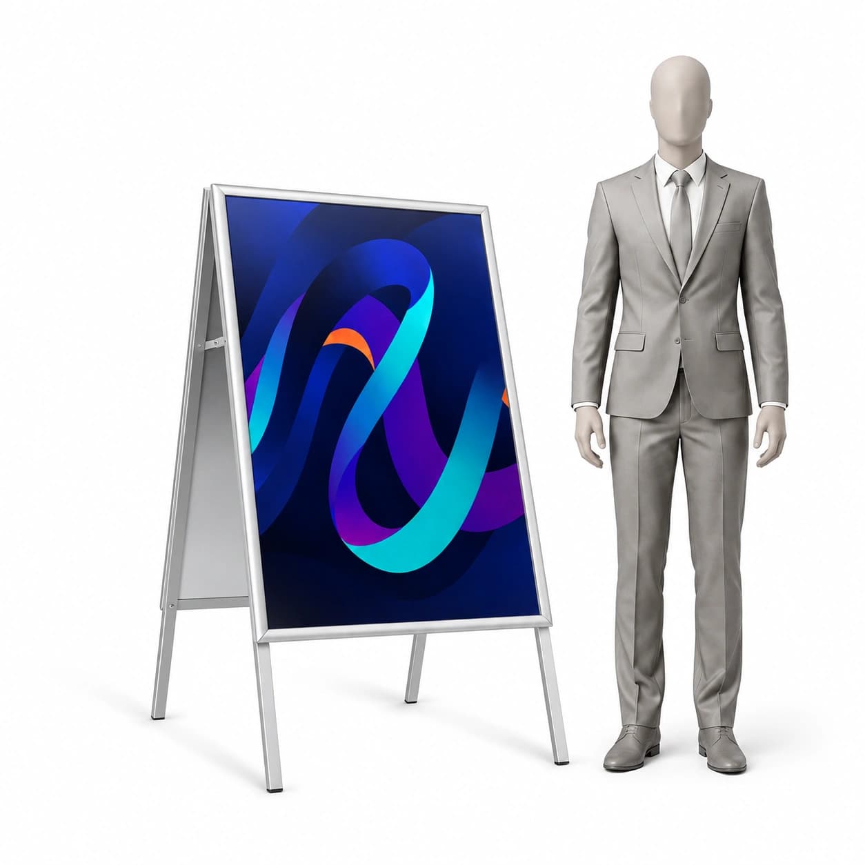 Kundenstopper Aurora A0 mit Plakatdruck