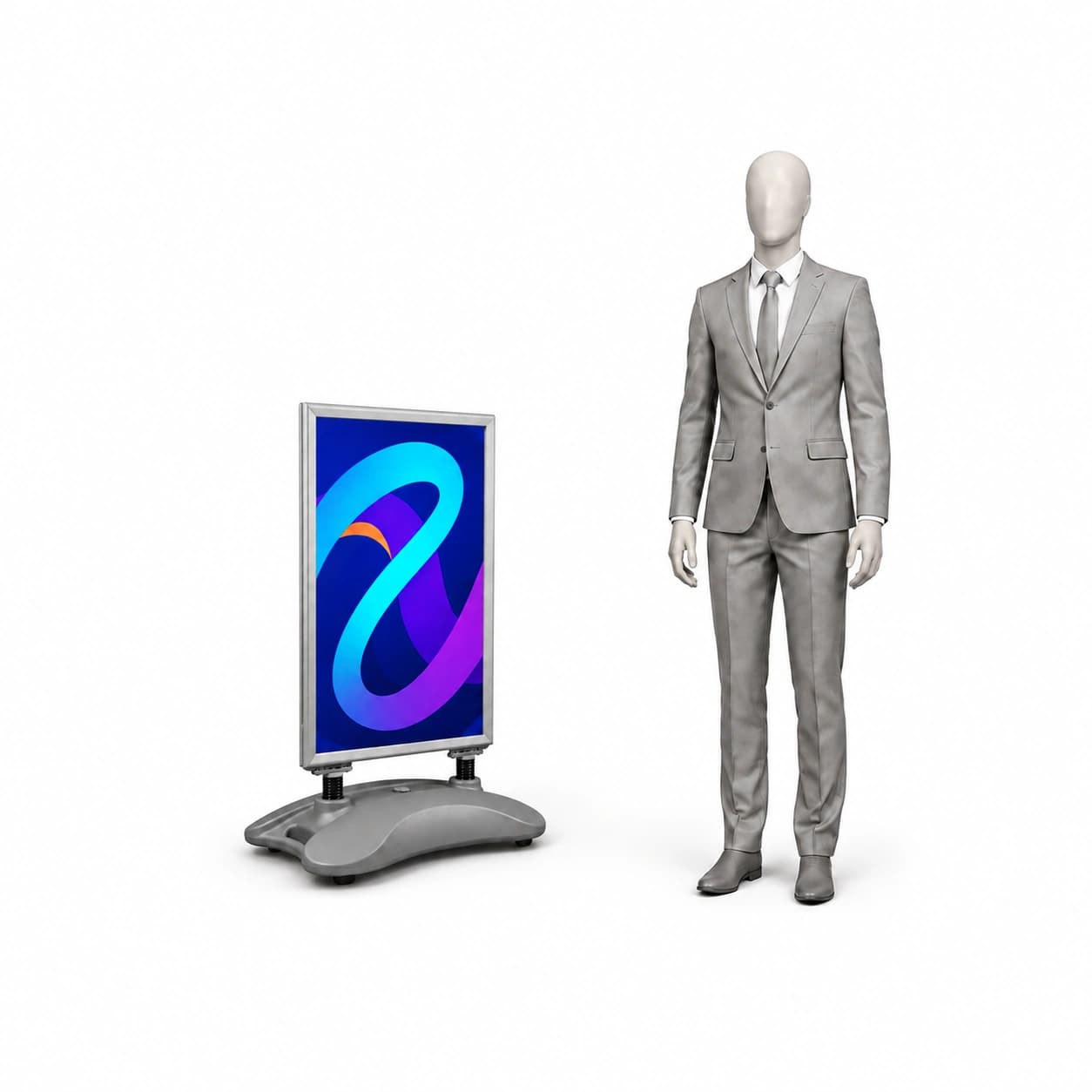 Outdoor-Kundenstopper Hampton PRO A1 mit Plakatdruck