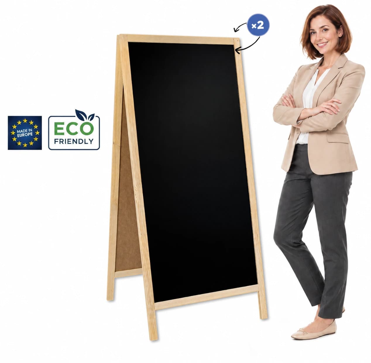 Holz-Kundenstopper Classic XL (72x160 cm)