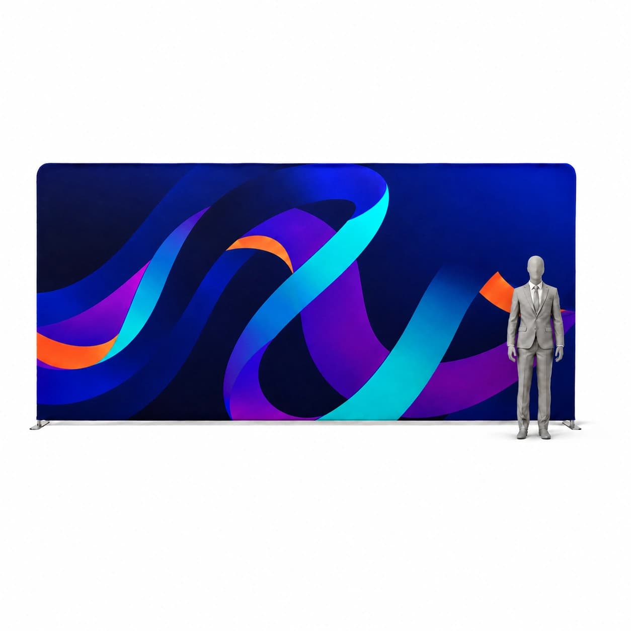 Gerade Textilwand 400 × 230 cm mit Druck