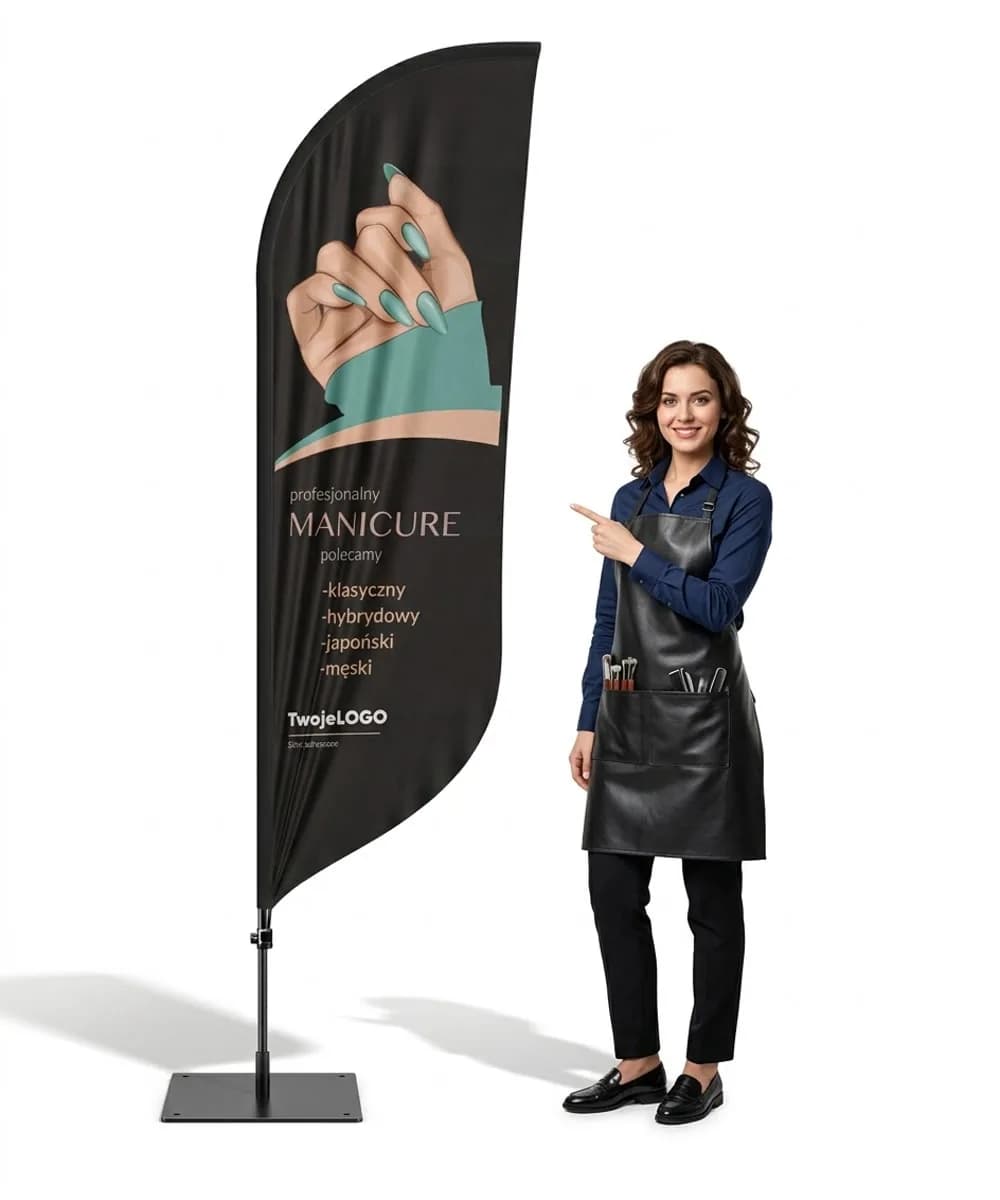Werbefahne Winder – Beauty Manicure – Muster 3 – konfigurierbares Set