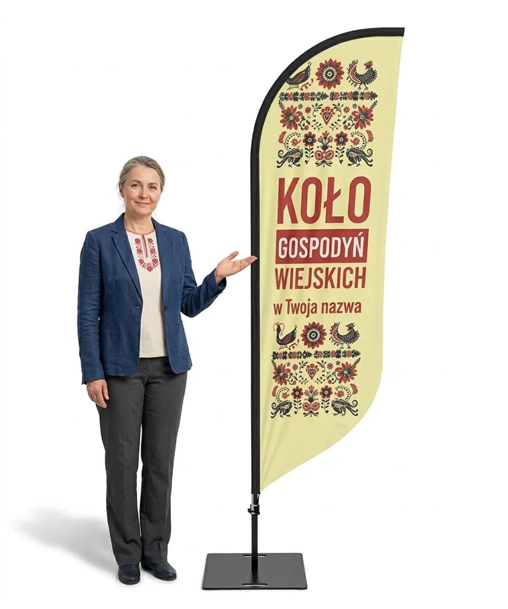 Werbefahne Winder – Landfrauenverein Werbung KGW – Muster 1 – konfigurierbares Set