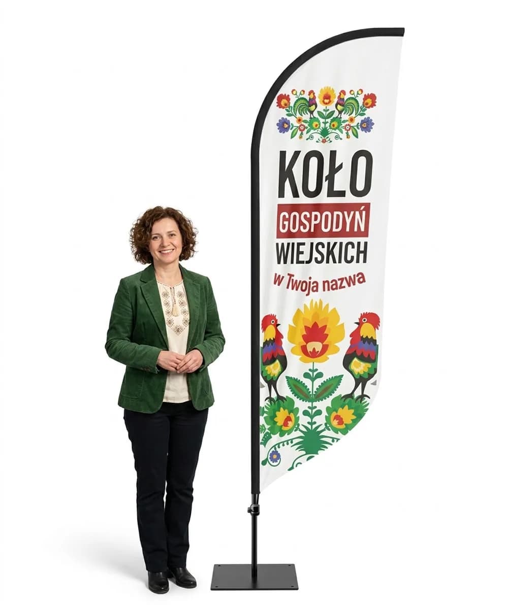 Werbefahne Winder – Landfrauenverein Werbung KGW – Muster 2 – konfigurierbares Set