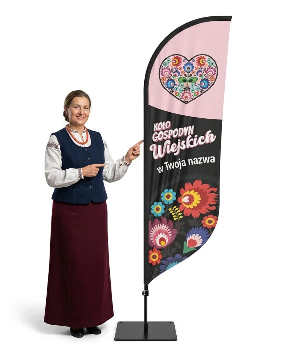 Werbefahne Winder – Landfrauenverein Werbung KGW – Muster 3 – konfigurierbares Set