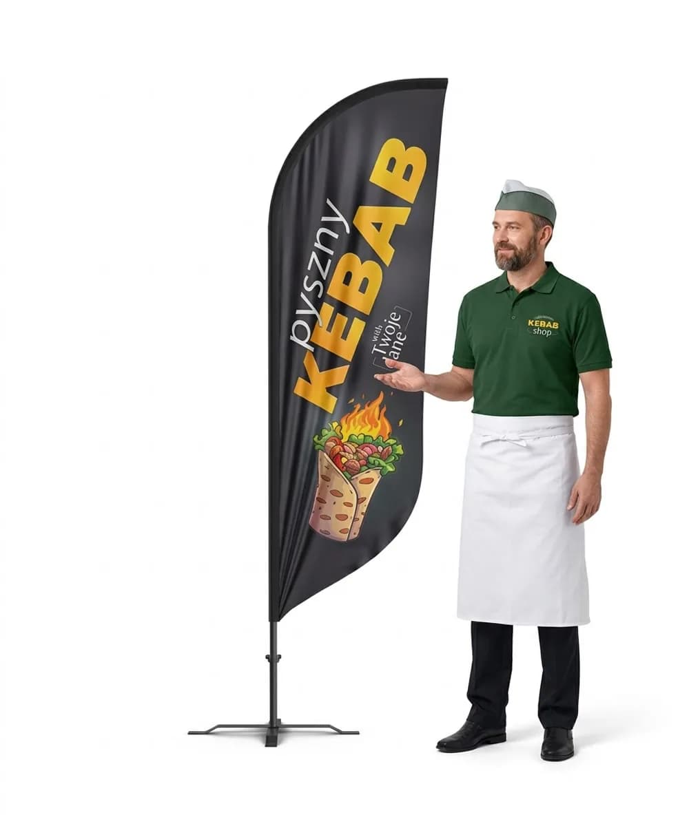 Werbefahne Winder – Kebab – Muster 1 – konfigurierbares Set
