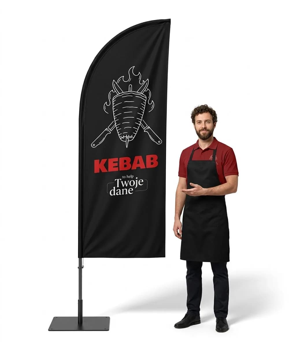 Werbefahne Winder – Kebab – Muster 6 – konfigurierbares Set