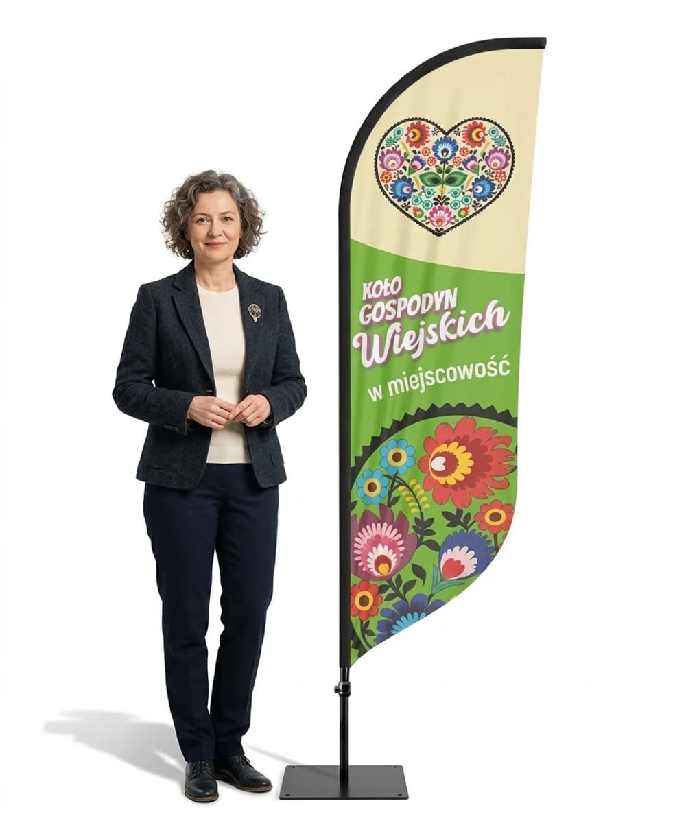 Werbefahne Winder – Landfrauenverein Werbung KGW – Muster 4 – konfigurierbares Set