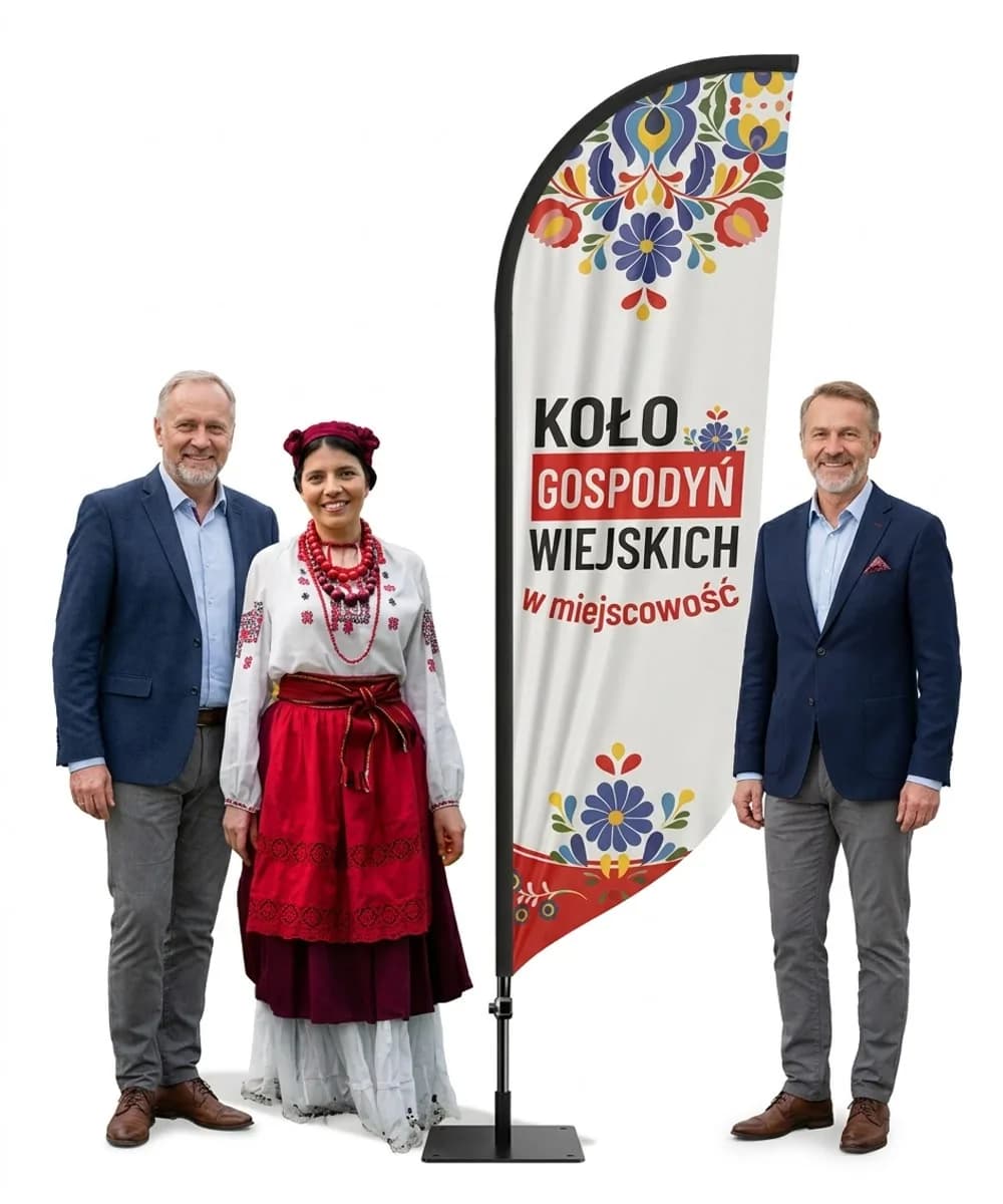 Werbefahne Winder – Landfrauenverein Werbung KGW – Muster 5 – konfigurierbares Set