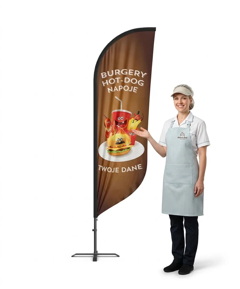 Werbefahne Winder – Eis Fastfood – Muster 42 – konfigurierbares Set