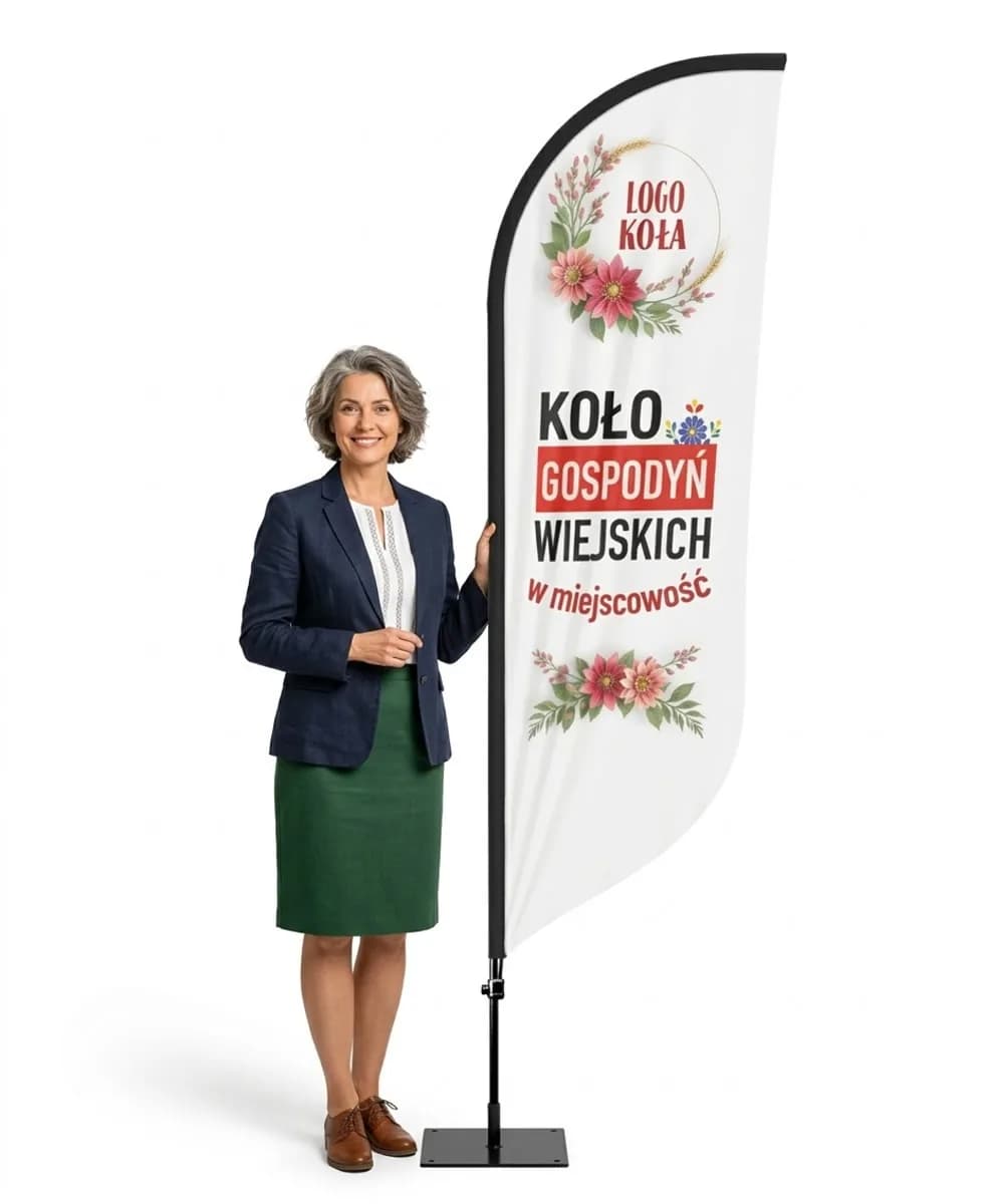 Werbefahne Winder – Landfrauenverein Werbung KGW – Muster 6 – konfigurierbares Set