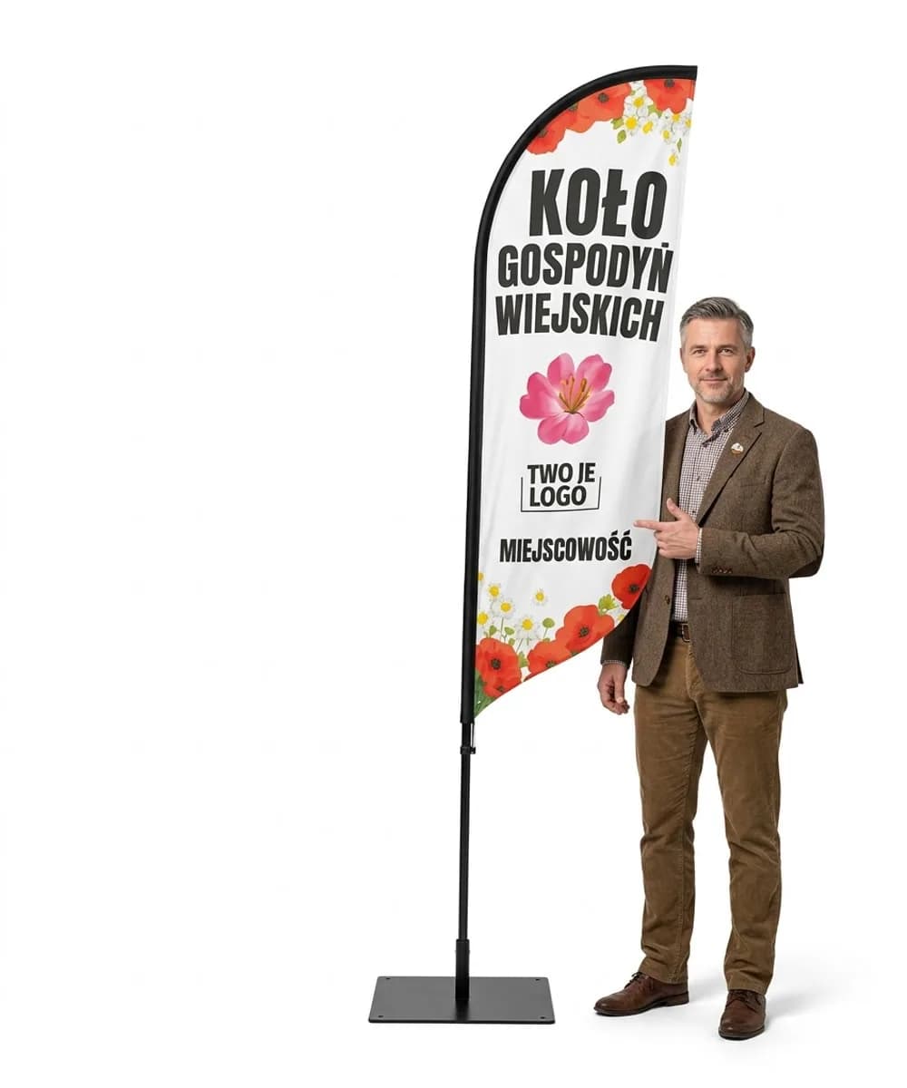 Werbefahne Winder – Landfrauenverein Werbung KGW – Muster 7 – konfigurierbares Set