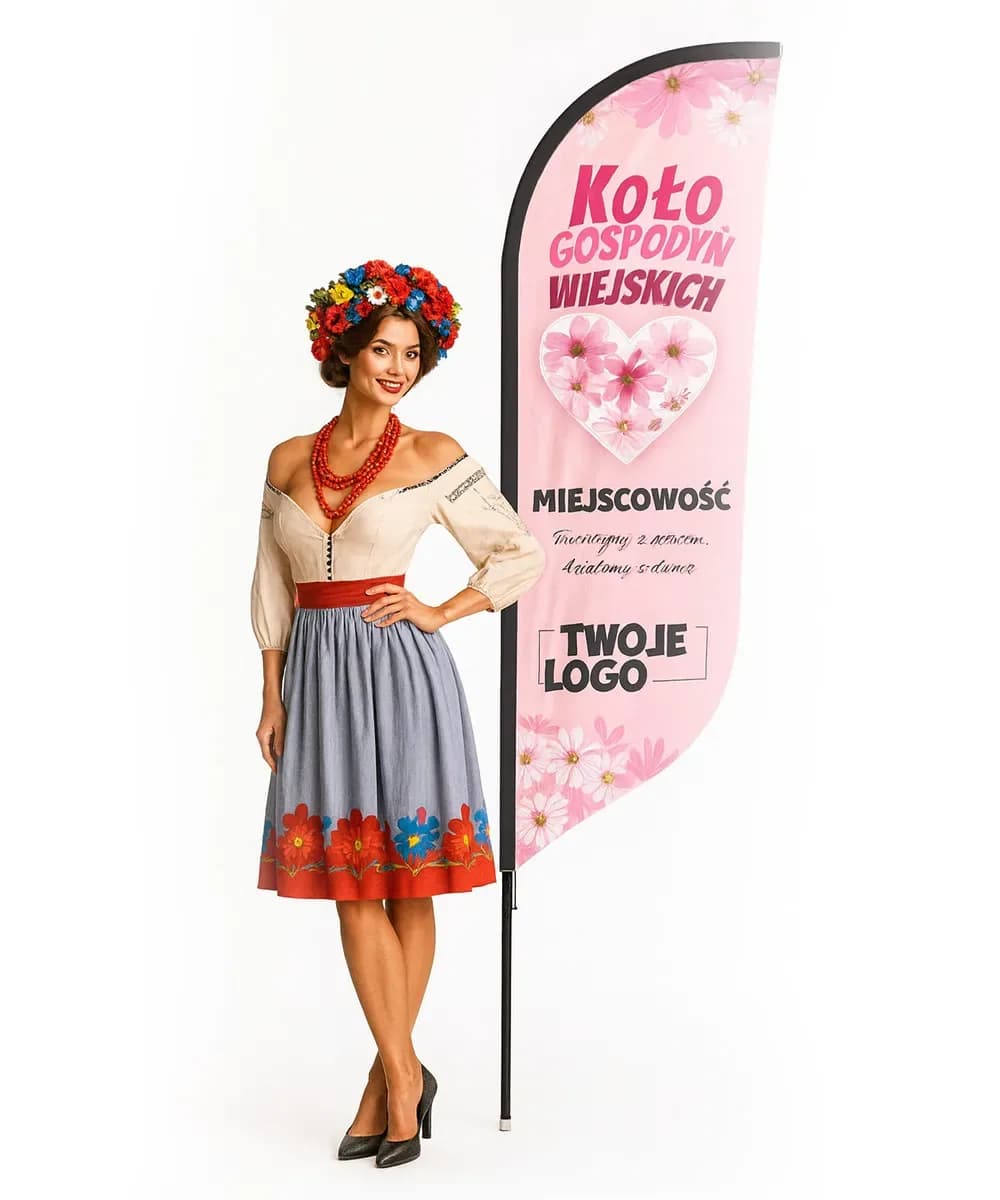 Werbefahne Winder – Landfrauenverein Werbung KGW – Muster 9 – konfigurierbares Set