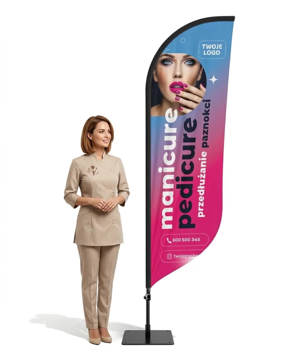 Werbefahne Winder – Beautysalon – Muster 3 – konfigurierbares Set