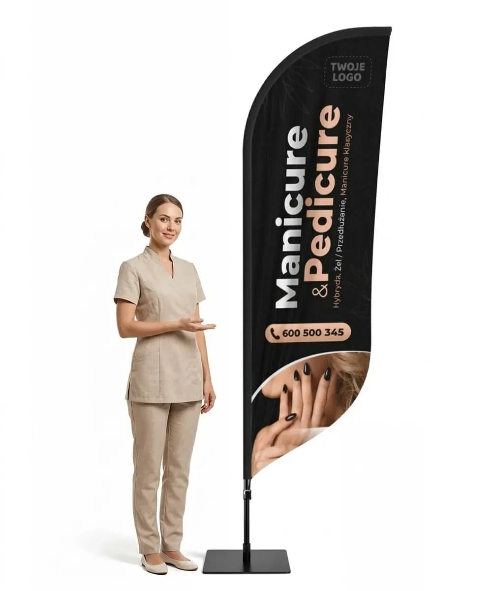 Werbefahne Winder – Beautysalon – Muster 4 – konfigurierbares Set