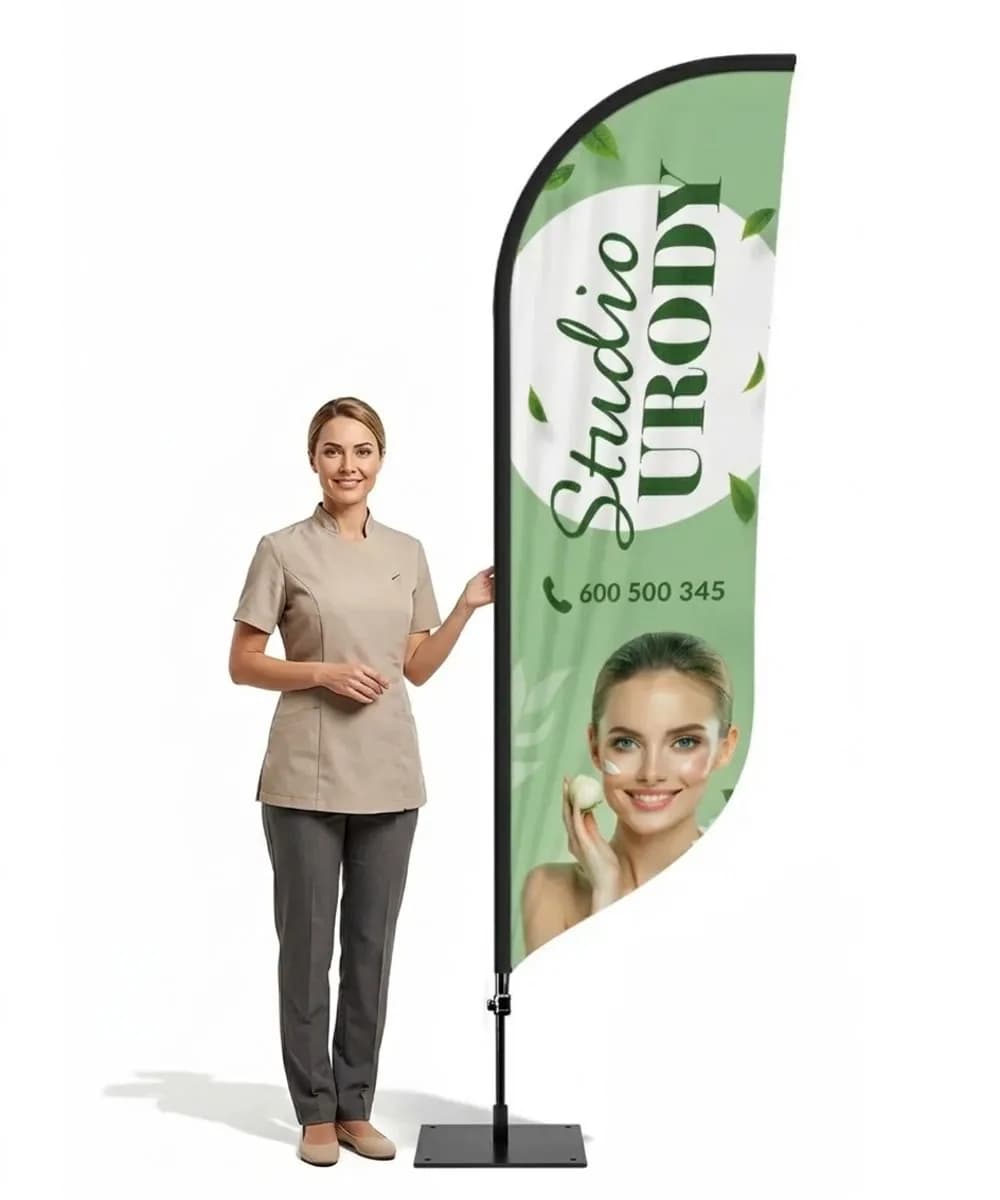 Werbefahne Winder – Beautysalon – Muster 9 – konfigurierbares Set