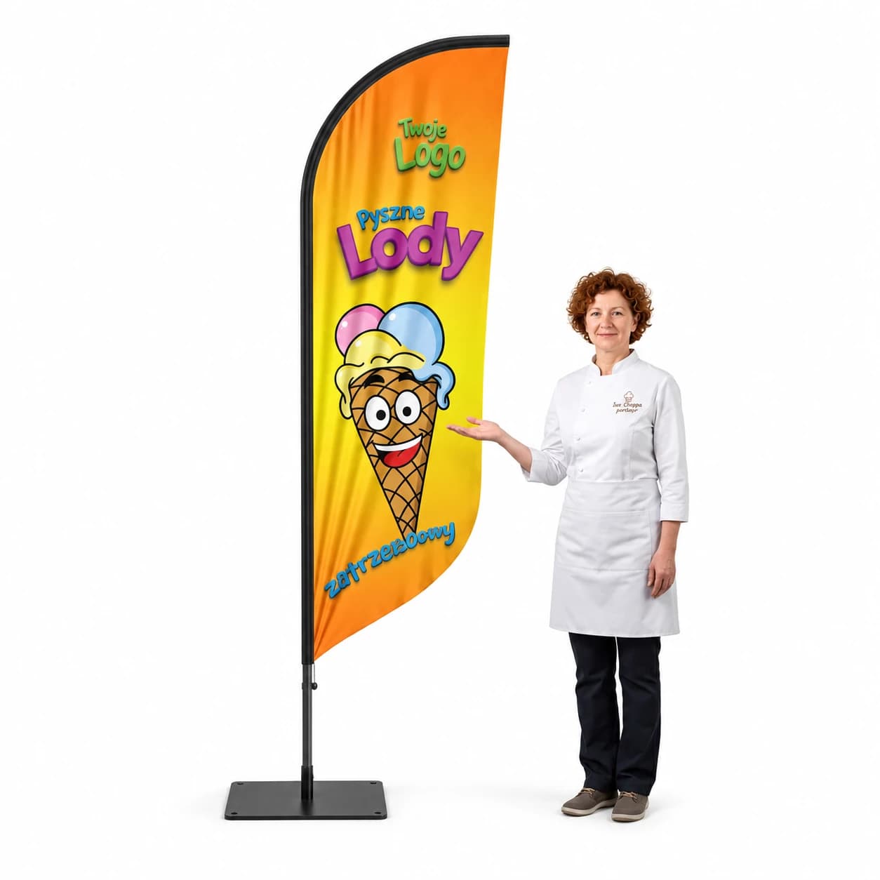Werbefahne Winder – Eis – Muster 126 – konfigurierbares Set