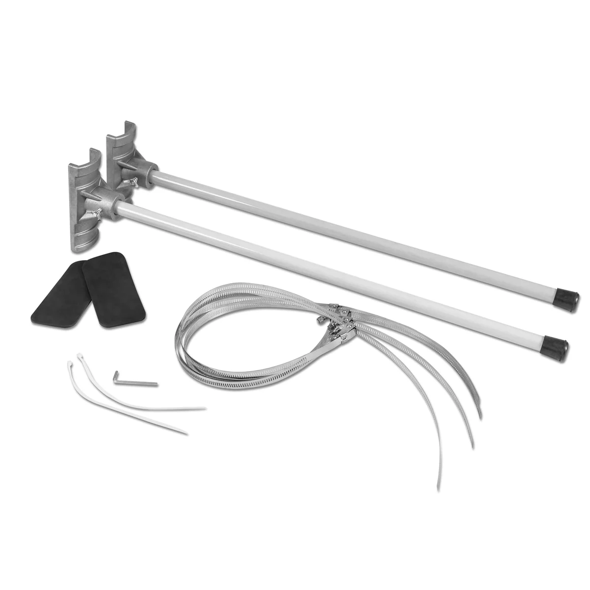 Avenue single kit: two arms with brackets, straps, rubber pads and cable ties