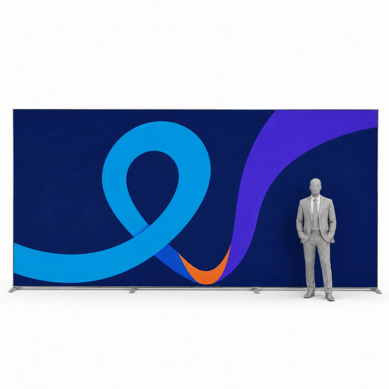 Leuchtwand LED Backlight 600 × 250 cm mit Grafik
