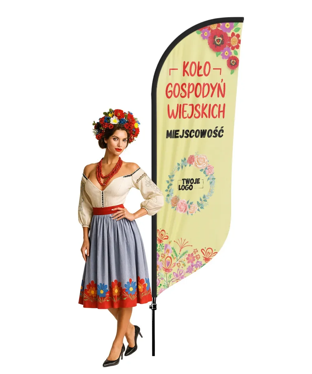 Werbefahne Winder – Landfrauenverein Werbung KGW – Muster 8 – konfigurierbares Set – fertige Branchen-Beachflag